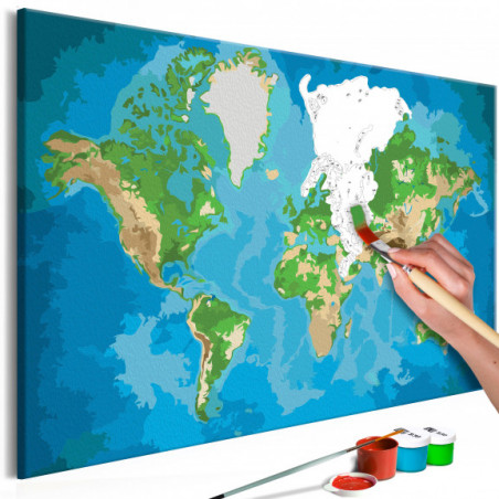 Pictatul Pentru Recreere World Map (Blue & Green)-01
