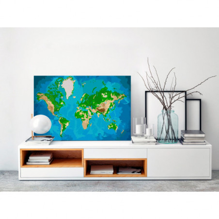 Pictatul Pentru Recreere World Map (Blue & Green)-01
