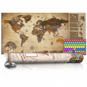 Harta răzuibilă Vintage Map Poster (English Edition)