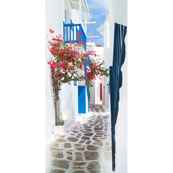 Fototapet pentru ușă walk through santorini