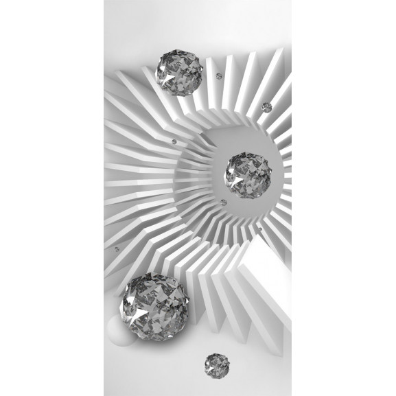 Fototapet pentru ușă photo wallpaper black and white abstraction i