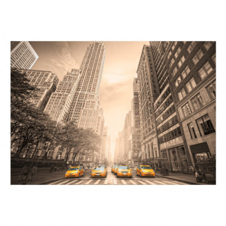 Fototapet New York taxi sepia-01