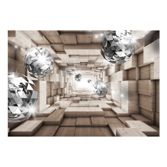 Fototapet in a wooden tunnel
