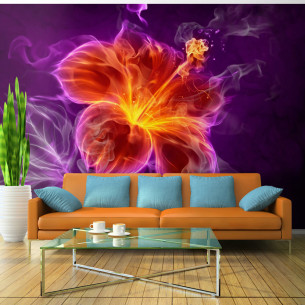 Fototapet Fiery Flower In Purple