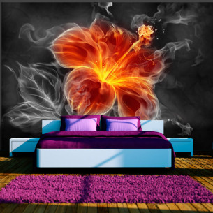 Fototapet Fiery Flower Inside The Smoke