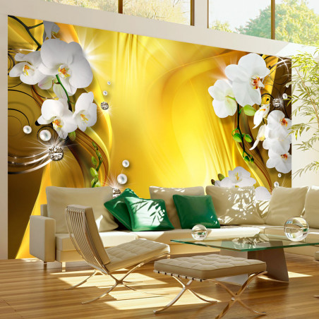 Fototapet Orchid In Gold-01