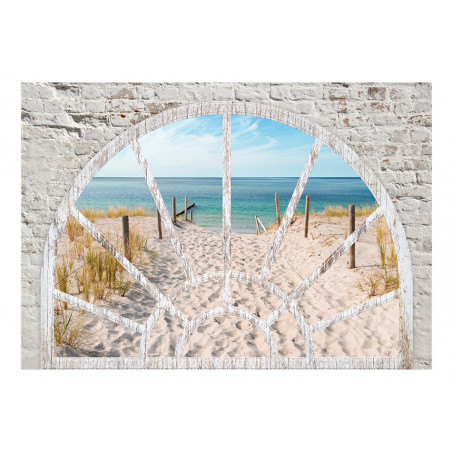 Fototapet Window View Beach-01