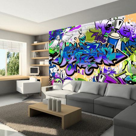 Fototapet Graffiti: Violet Theme-01