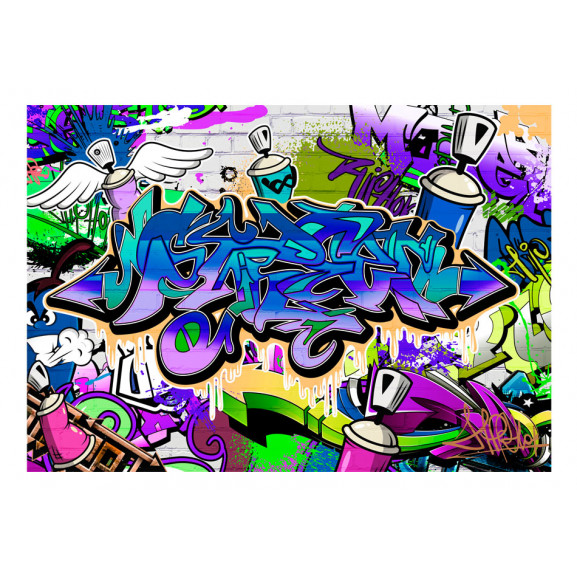 Fototapet graffiti: violet theme