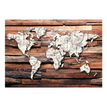 Fototapet Map On Wood-01