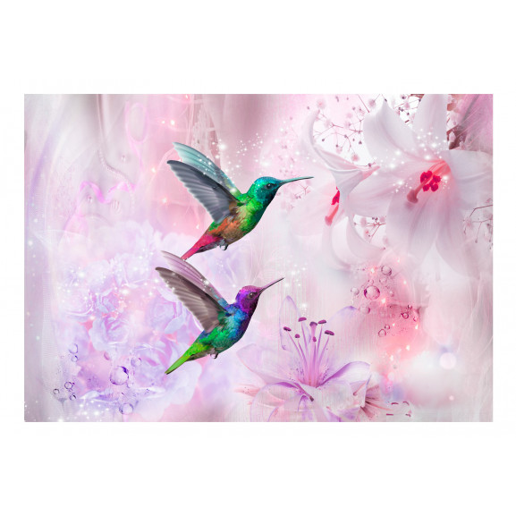 Fototapet Colourful Hummingbirds (Purple)