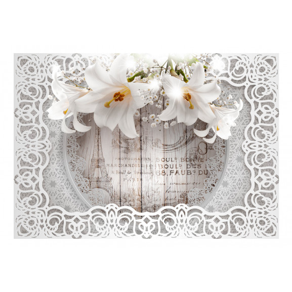 Poze Fototapet Lilies And Wooden Background