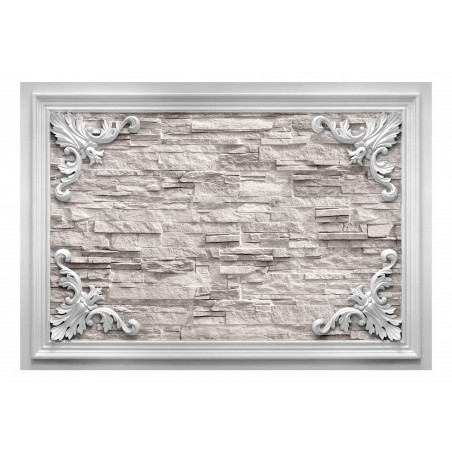 Fototapet Brick In The Frame (Beige)-01