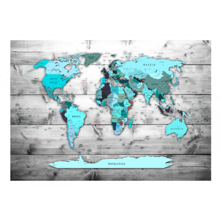 Fototapet World Map: Blue Continents-01
