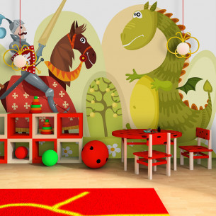 Fototapet Dragon And Knight
