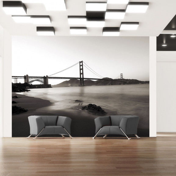 Fototapet San Francisco: Golden Gate Bridge In Black And White