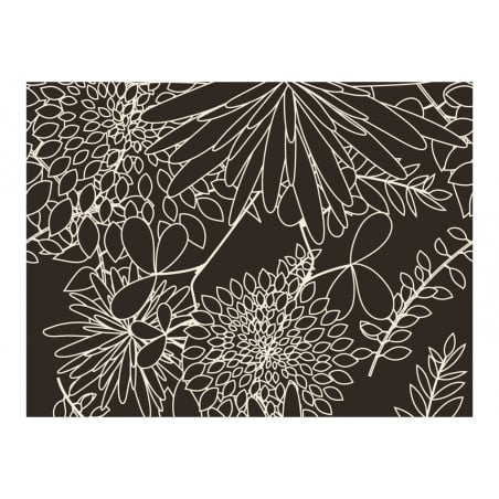 Fototapet Black And White Floral Background-01