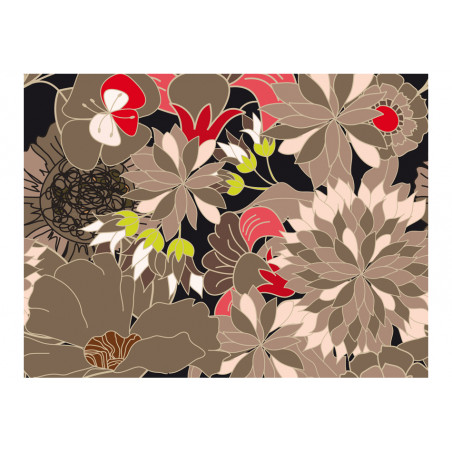 Fototapet Floral Design Gray-01