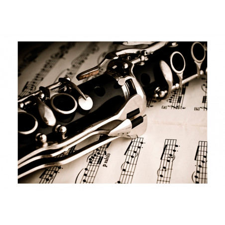 Fototapet Clarinet And Music Notes-01