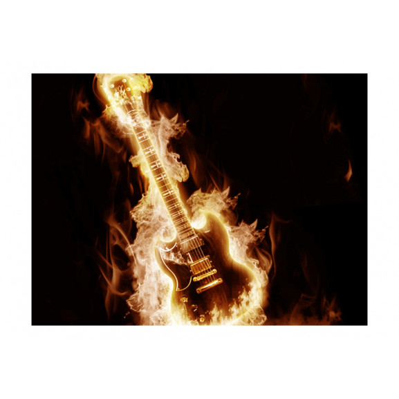 Fototapet flaming guitar