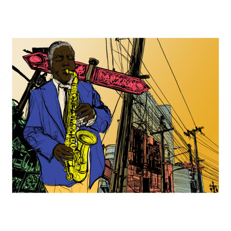 Fototapet Saxophonist In New York-01
