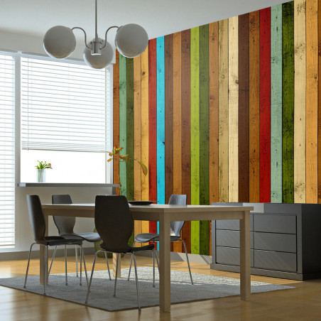 Fototapet Wooden Rainbow-01