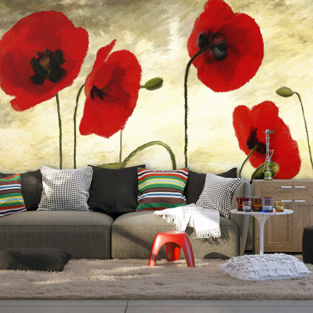 Fototapet Golden Field Of Poppies-01