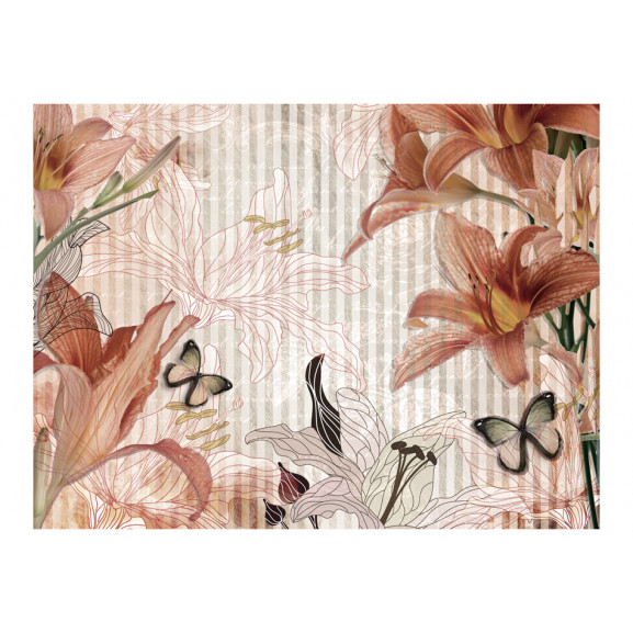 Fototapet flowers and butterflies