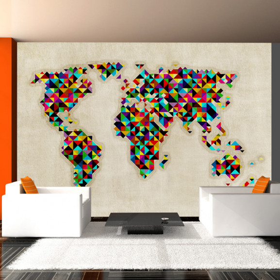 Fototapet World Map A Kaleidoscope Of Colors