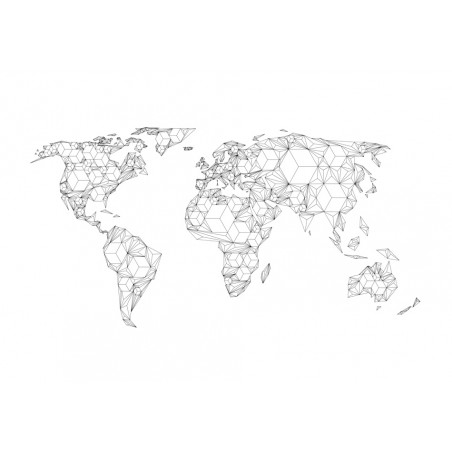 Fototapet Map Of The World White Solids-01