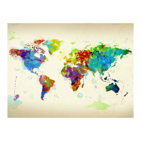 Fototapet Paint Splashes Map Of The World-01