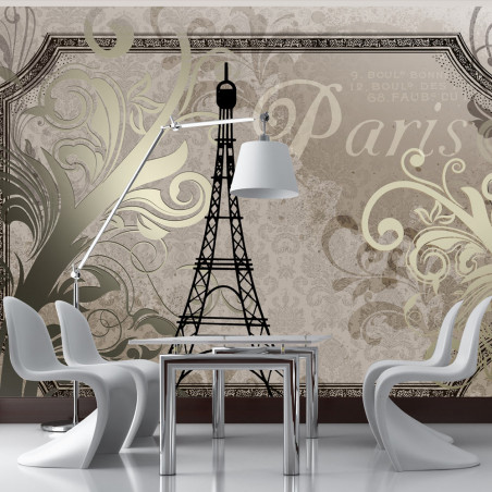 Fototapet Vintage Paris Gold-01