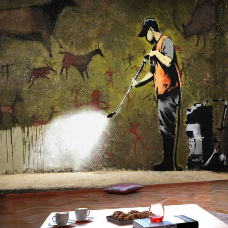 Fototapet Banksy Cave Painting-01