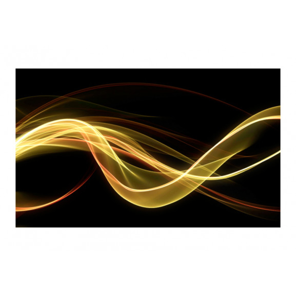 Fototapet yellow wave form floating in dark