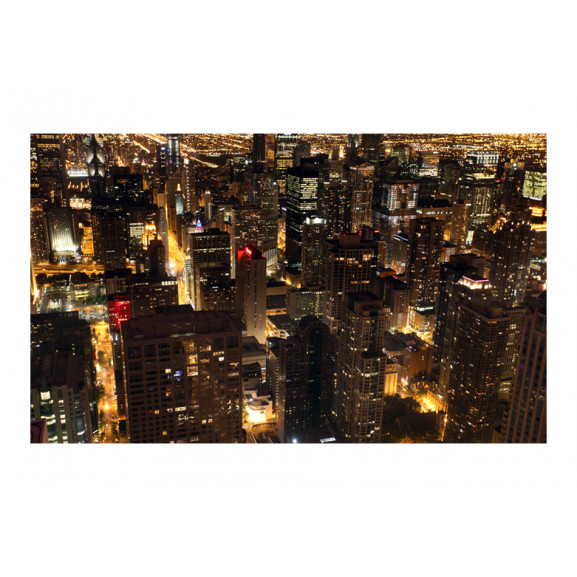 Fototapet city by night chicago, usa