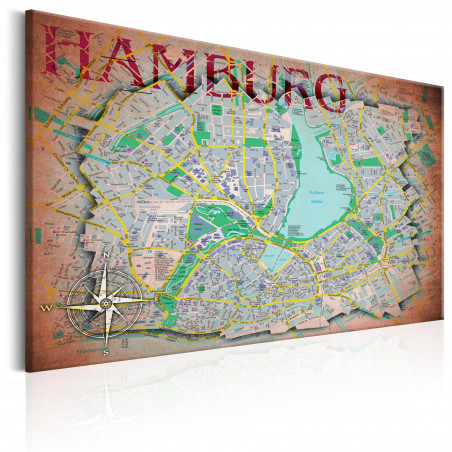 Tablou Map Of Hamburg-01