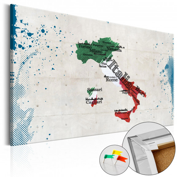 Tablou Din Plută Italy [Cork Map]