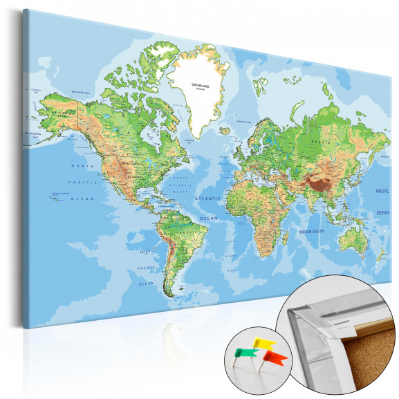 Tablou Din Plută World Geography [Cork Map]