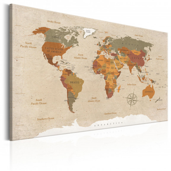 Tablou World Map: Beige Chic