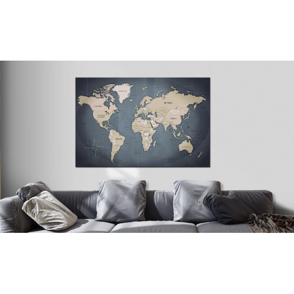 Poza Tablou World Map: Shades Of Grey