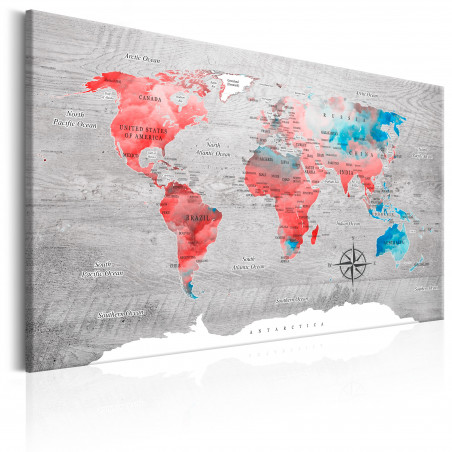Tablou World Map: Red Roam-01