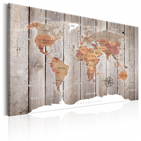 Tablou World Map: Wooden Stories-01