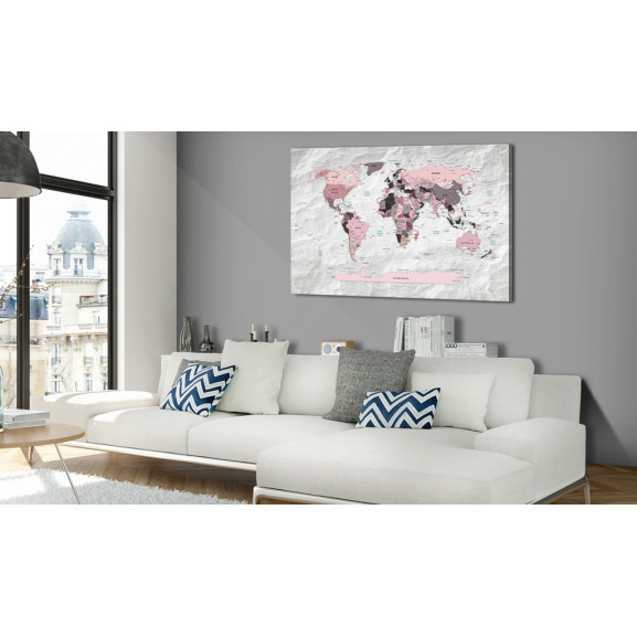 Poza Tablou World Map: Pink Continents