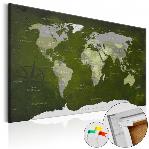 Tablou Din Plută Malachite World [Cork Map]