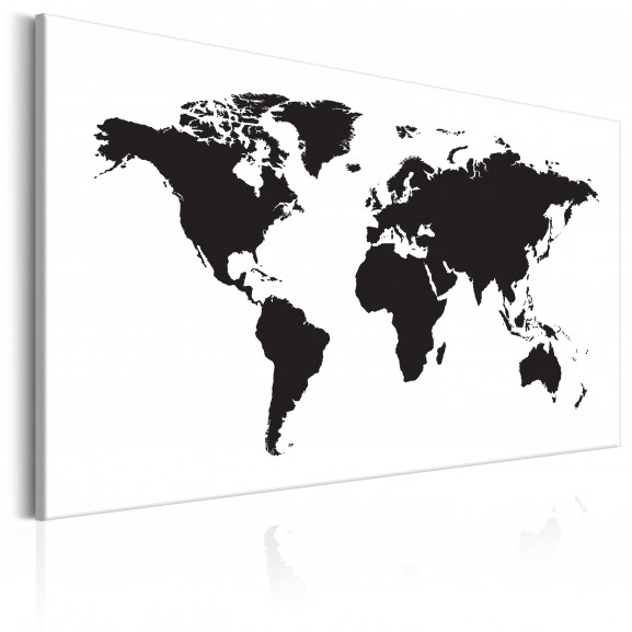 Tablou World Map: Black & White Elegance