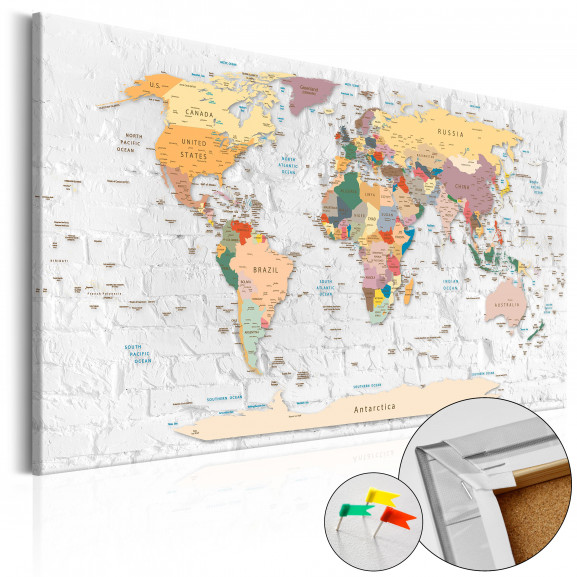 Tablou Din Plută World'S Walls [Cork Map]