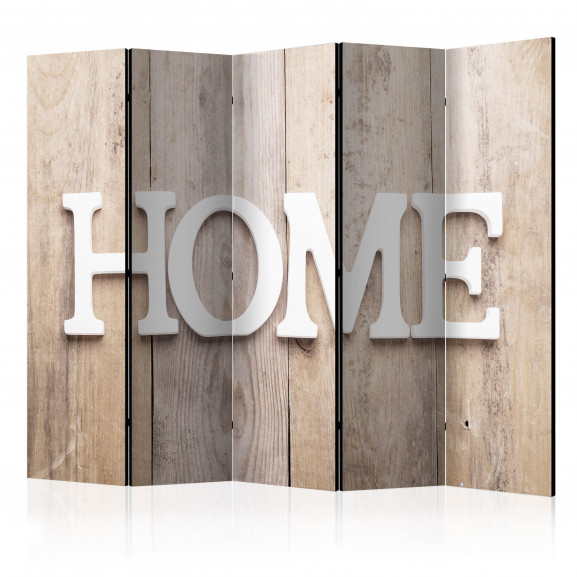 Paravan Room Divider – Home On Wooden Boards 225 cm x 172 cm