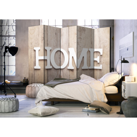 Paravan Room Divider – Home On Wooden Boards 225 cm x 172 cm-01