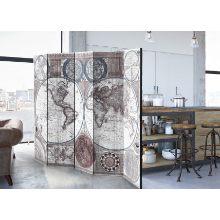 Paravan Terraqueous Globe [Room Dividers] 225 cm x 172 cm-01