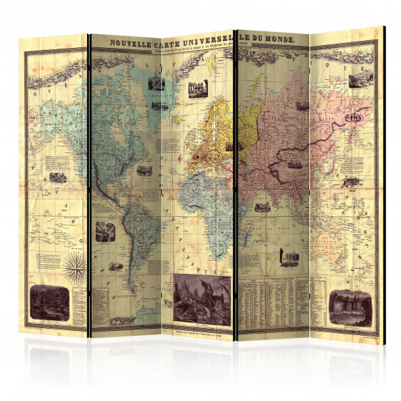 Paravan Nouvelle Carte Du Monde [Room Dividers] 225 cm x 172 cm